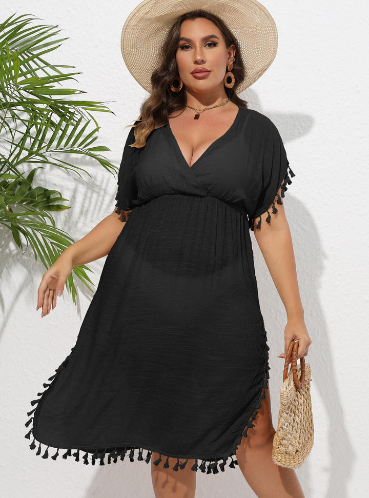Women airy beach cover-up with playful tassels Mune Fashion