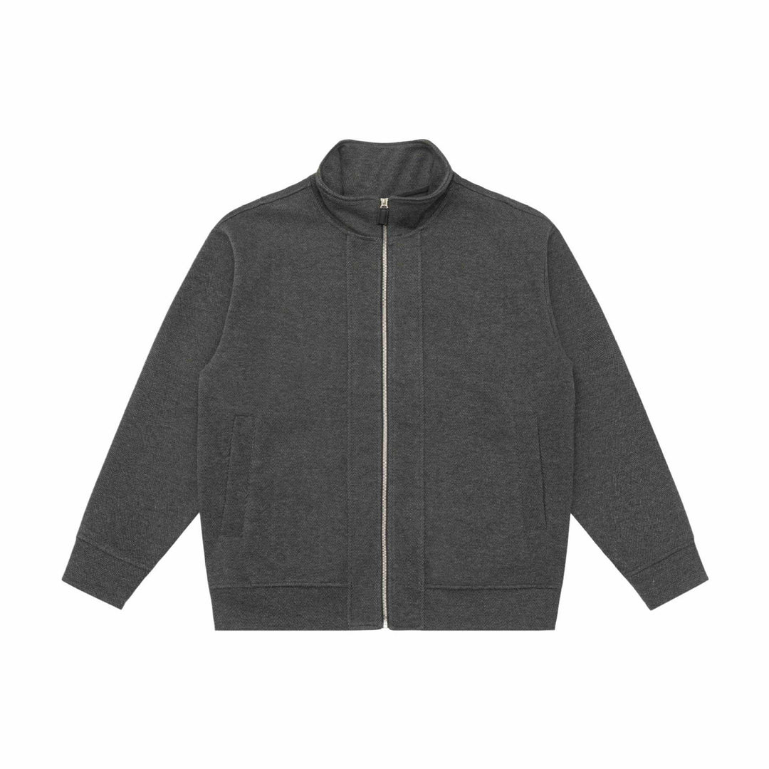 Unisex Lightweight Stand Collar Jacket made of Herringbone Structure with Full Zip Mune Fashion