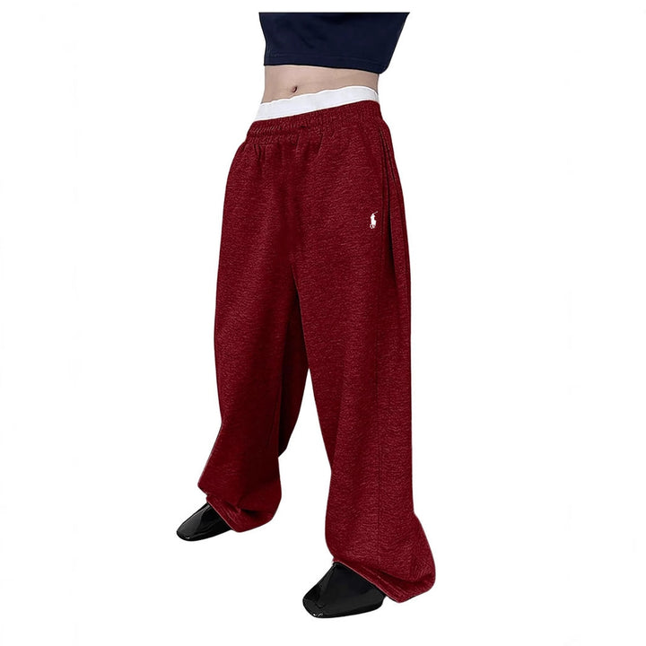 Men's Loose Baggy Sweatpants with Elastic Waistband and Embroidered Logo Mune Fashion