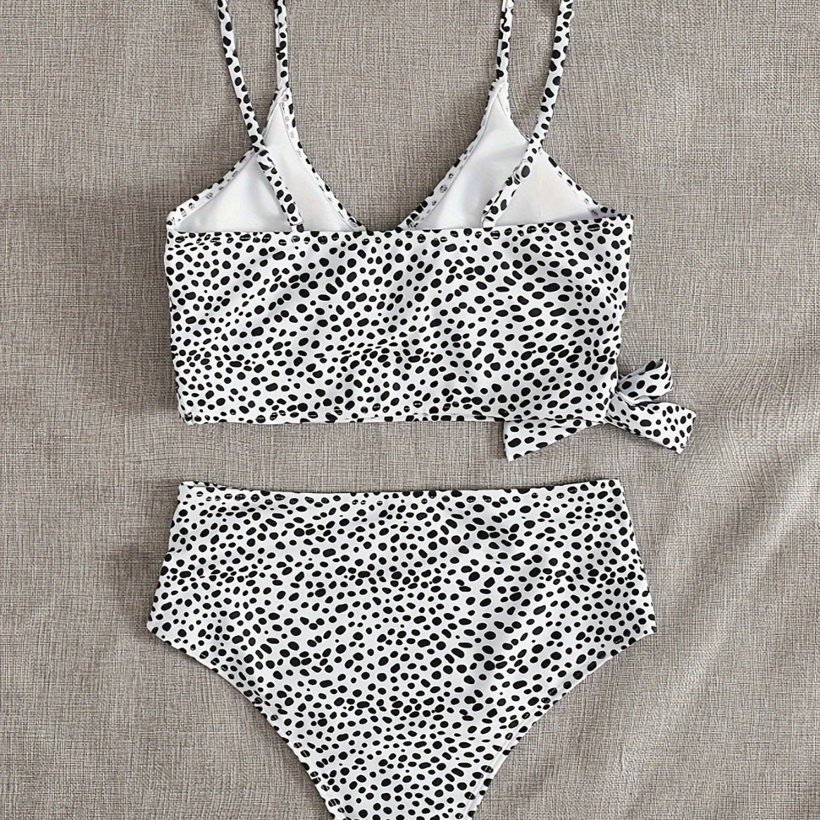 Women’s High-Waisted Wrap Bikini Set with Elegant Polka Dots Mune Fashion