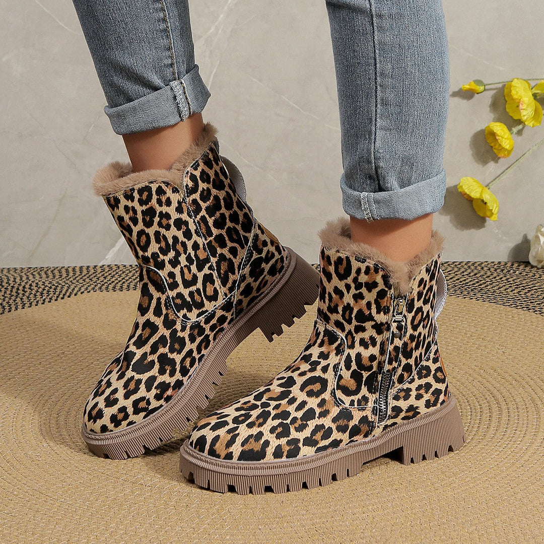 Mune | Elegant Boots With Leopard Print