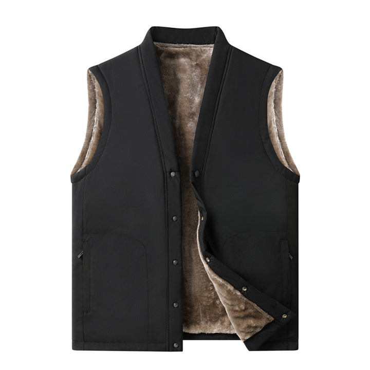 Men's thermal padded vest with faux fur lining, snap button placket & concealed pockets Mune Fashion