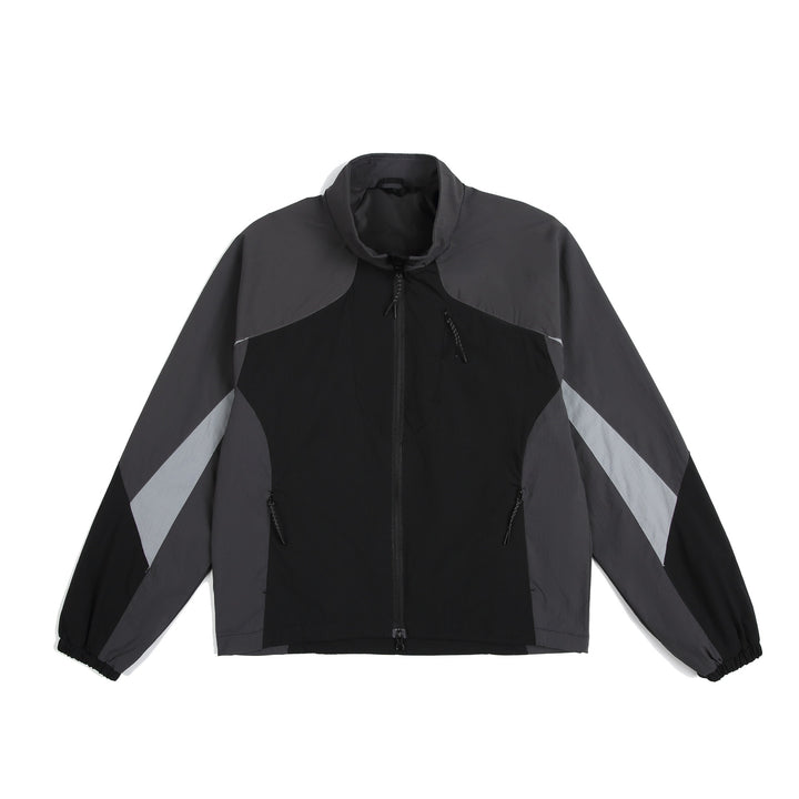 Unisex Lightweight Windbreaker with High Collar, Color Mix Panels and Adjustable Hem Mune Fashion