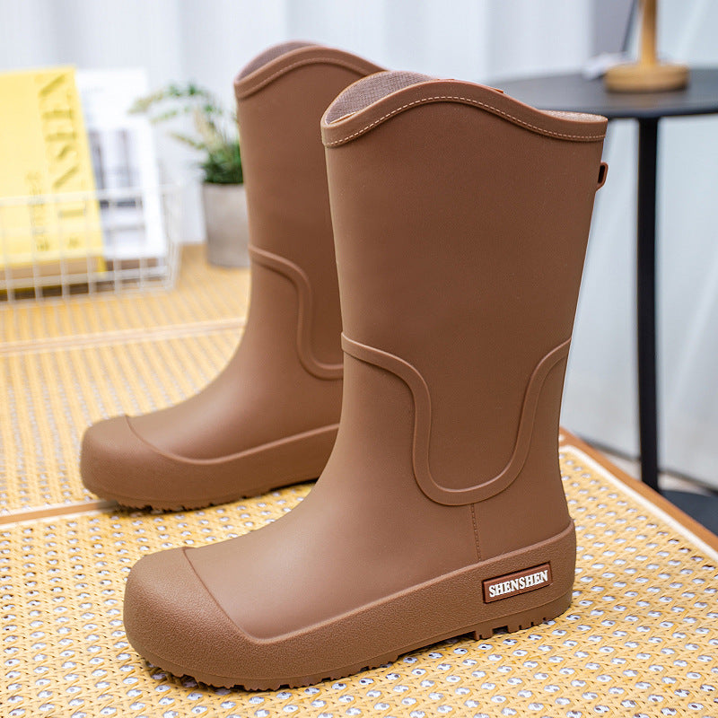 Women mid-height waterproof rubber boots with non-slip tread sole Mune Fashion