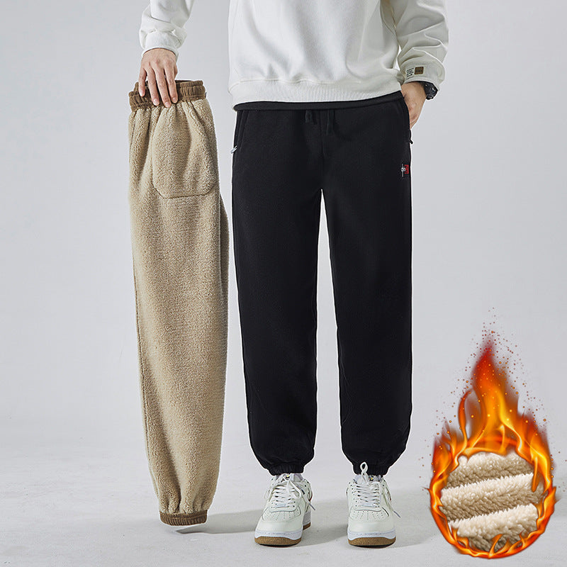 Men's Fleece Lined Sweatpants with Sherpa Lining and Elastic Cuffs Mune Fashion