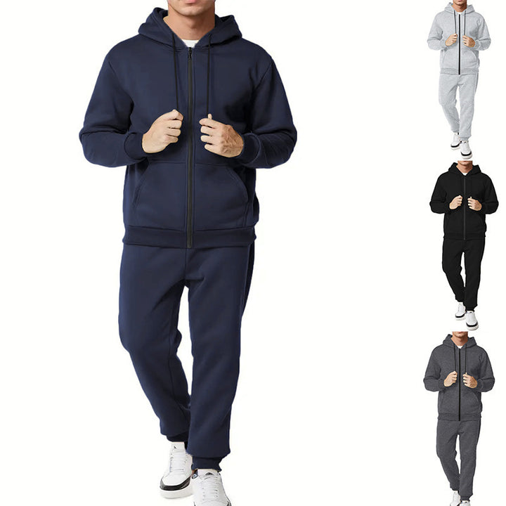 Men's two-piece zip hoodie and tapered jogging pants made of French Terry Mune Fashion