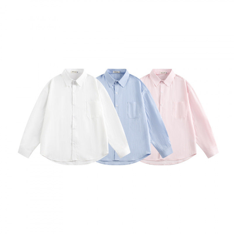 Unisex Oversize Lightweight Structured Cotton Shirt with Chest Pocket and Rounded Hem Mune Fashion