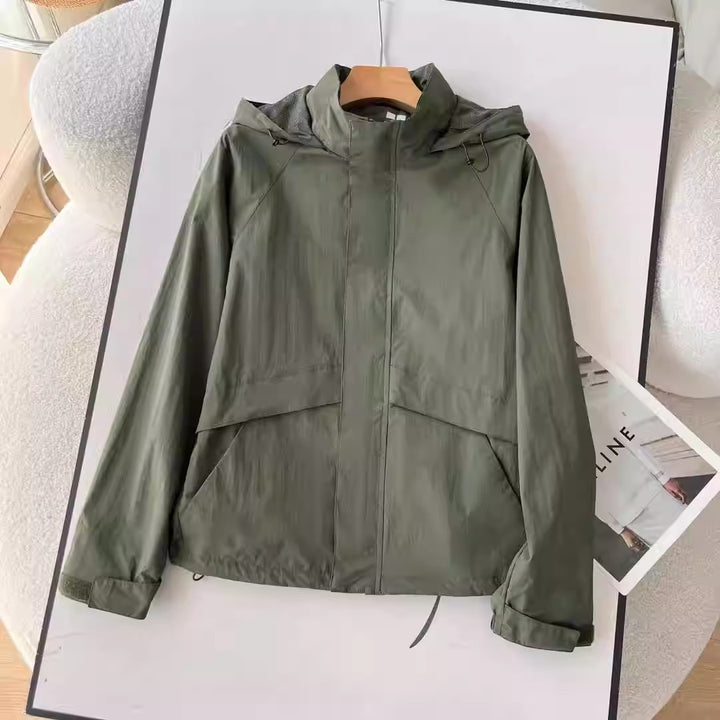 Men's Lightweight Transition Jacket with Adjustable Hood Collar Mune Fashion