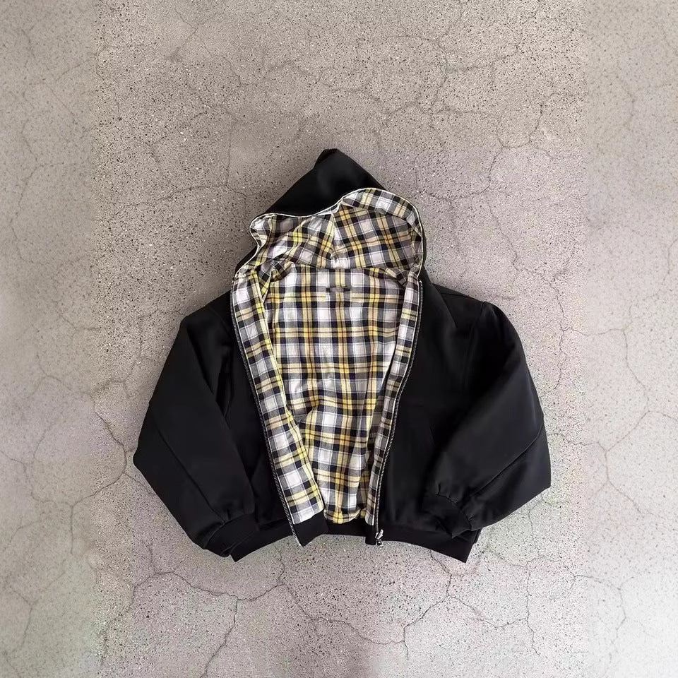Men's Padded Hoodie with Checked Lining and Full-Length Zipper Mune Fashion