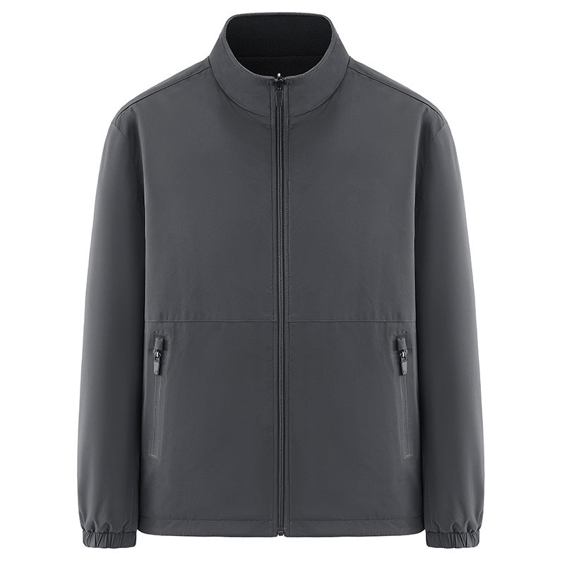 Men's minimalist technical all-weather softshell jacket with stand-up collar and water-repellent zippers Mune Fashion