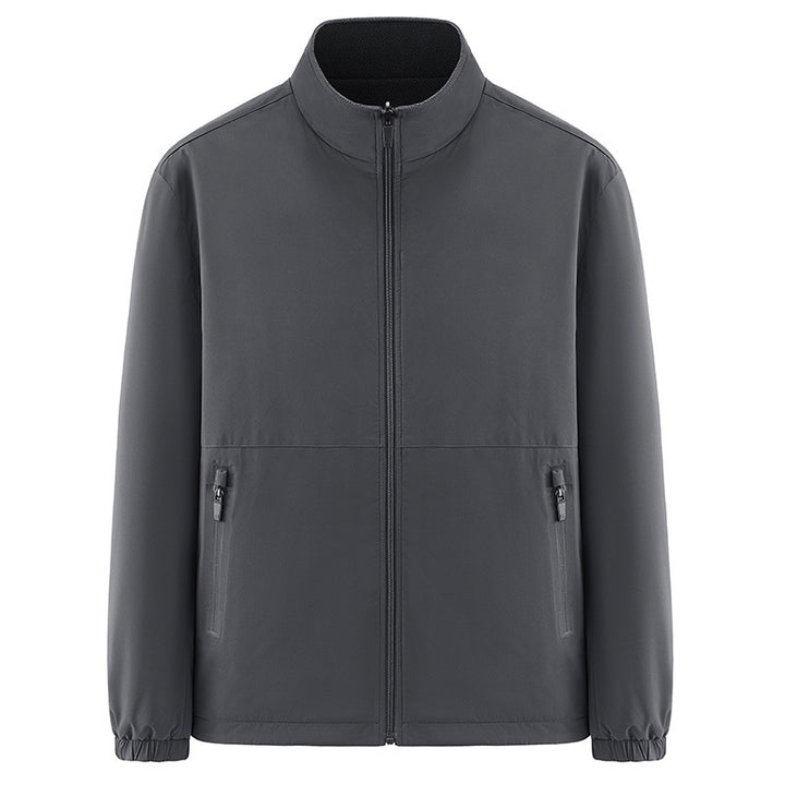 Men's minimalist technical all-weather softshell jacket with stand-up collar and water-repellent zippers Mune Fashion