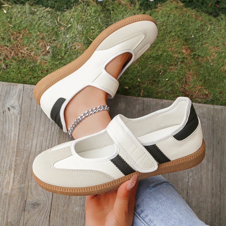 Damen Mary-Jane-Sneaker mit Klettverschluss und gepolstertem Komfortfußbett Mune Fashion
