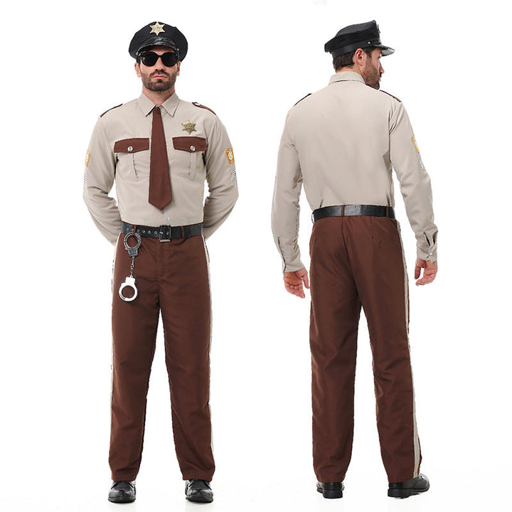 Men's police costume with decorative uniform and accessories Mune Fashion
