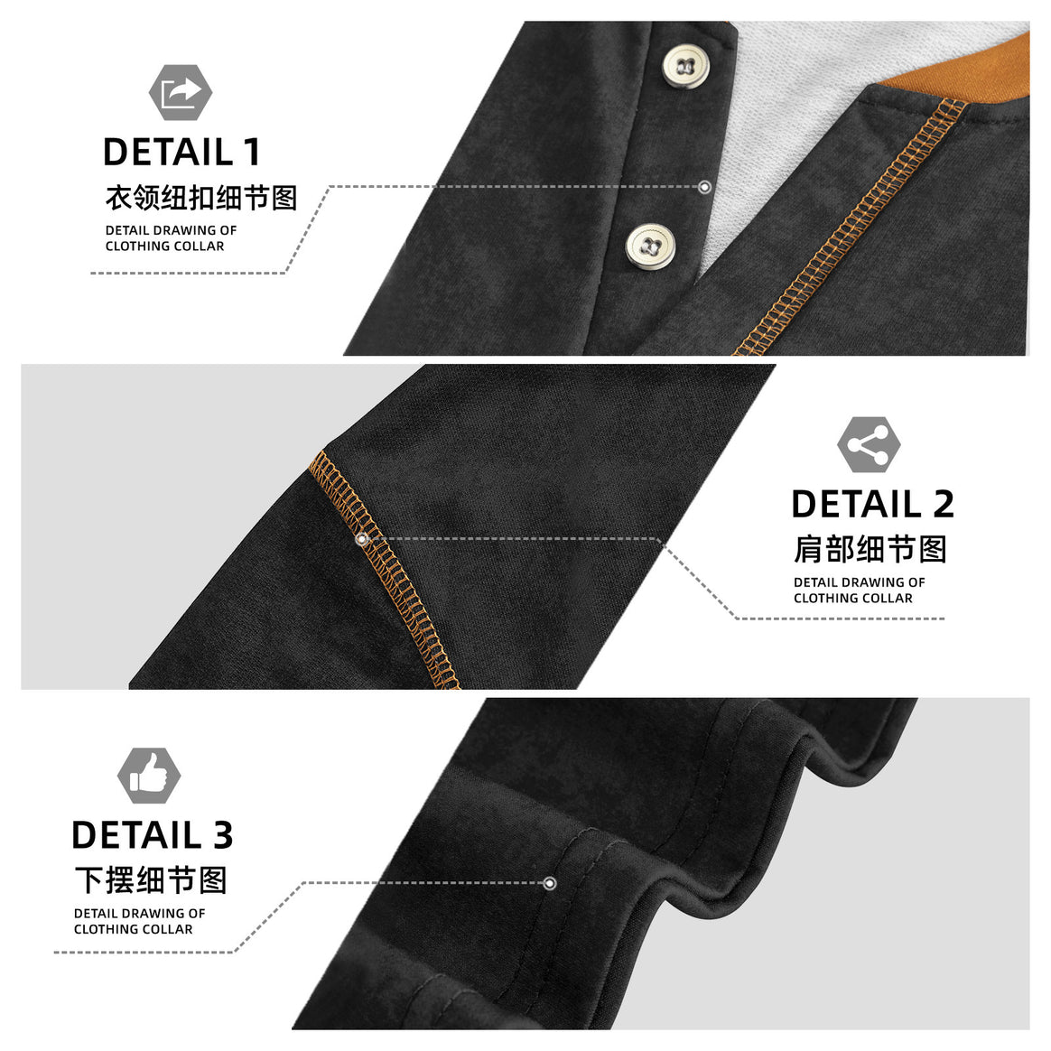 Men's casual short sleeve Grandad shirt with short button placket, contrast piping and washed soft structure Mune Fashion