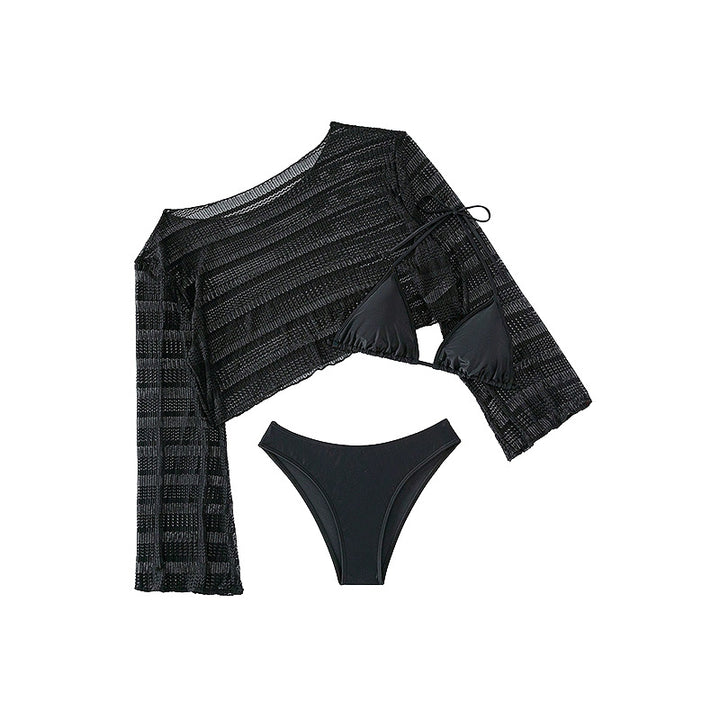 Women's bikini set with transparent blouse and elegant knot Mune Fashion