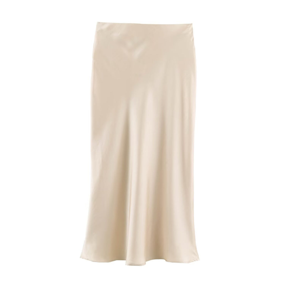 Women's midi skirt with tie and contrasting edge trim Drune