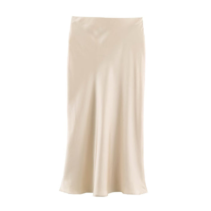 Women's midi skirt with tie and contrasting edge trim Drune