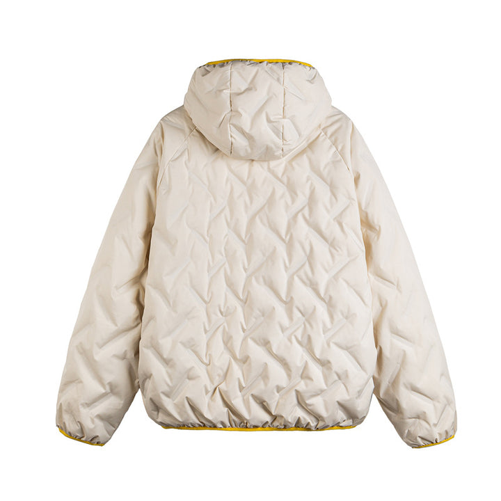 Unisex Padded Hoodie in Boxy Cut with Contrast Edges and Elastic Hem Mune Fashion