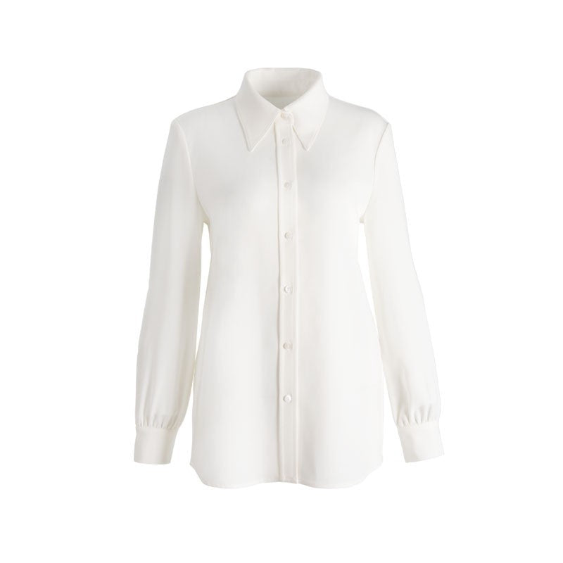 Women Elegant Long Sleeve Blouse with Button Placket Mune Fashion