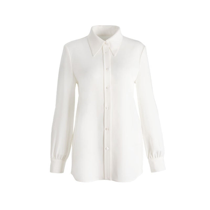 Women Elegant Long Sleeve Blouse with Button Placket Mune Fashion