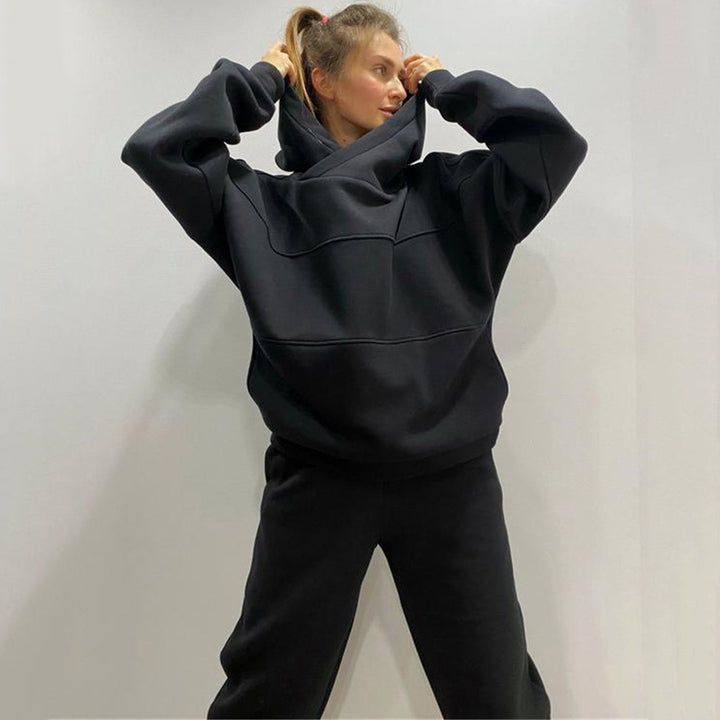 Women's Oversized Loungewear Set made of heavy French Terry with structured hood and Relax Joggers Mune Fashion