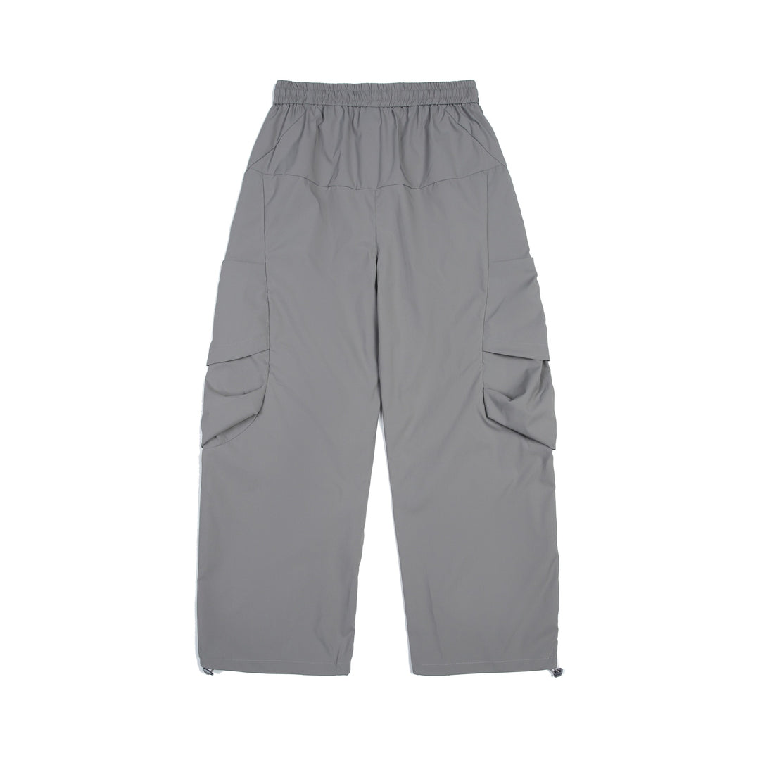 Men's Functional Cargo Pants in Tech Nylon with Elastic Waistband and Drawstring Mune Fashion