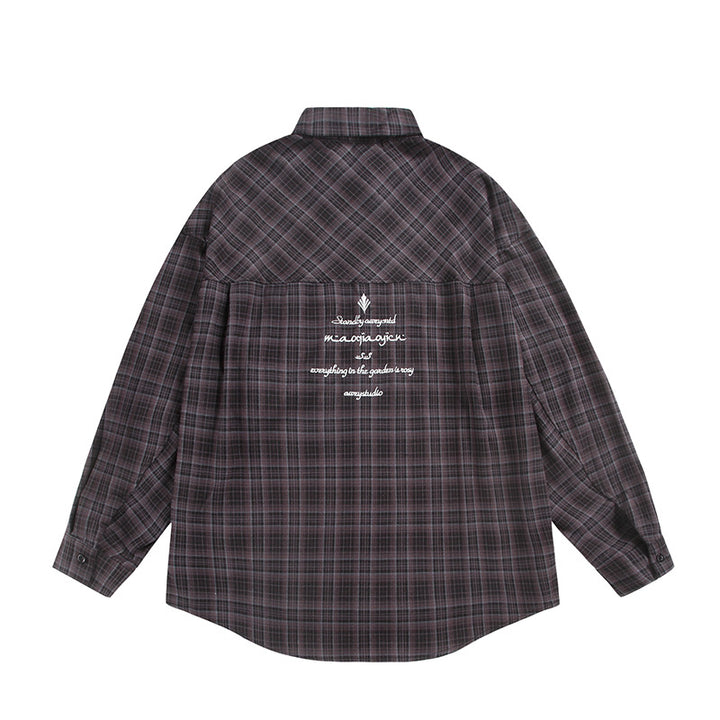 Unisex Check Shirt Jacket in Boxy Cut with Large Chest Flap Pockets and Extended Hem Mune Fashion