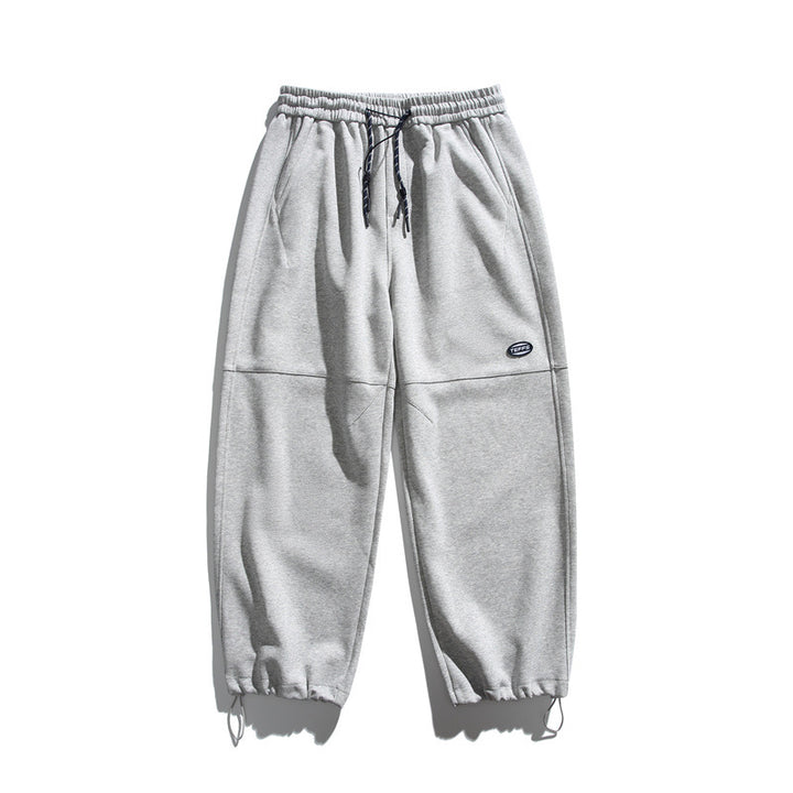 Unisex Loose Cargo Jogging Pants with Drawstring, Knee Panels and Adjustable Hem