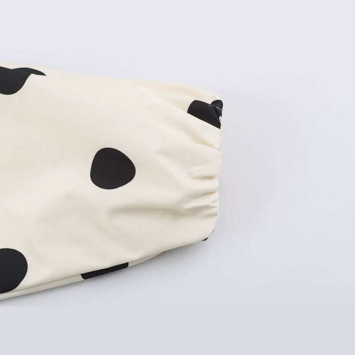 Women's lightweight dotted rain jacket in oversized cropped cut with high funnel collar Mune Fashion
