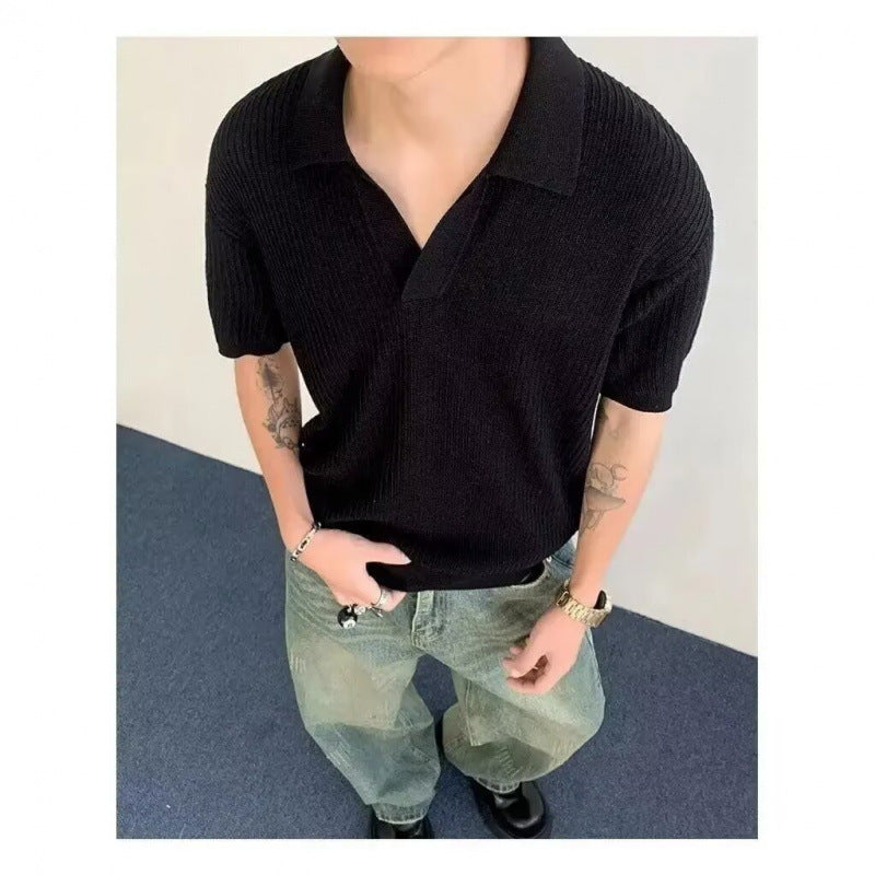 Men's Elegant Polo Shirt with Textured Design Mune Fashion