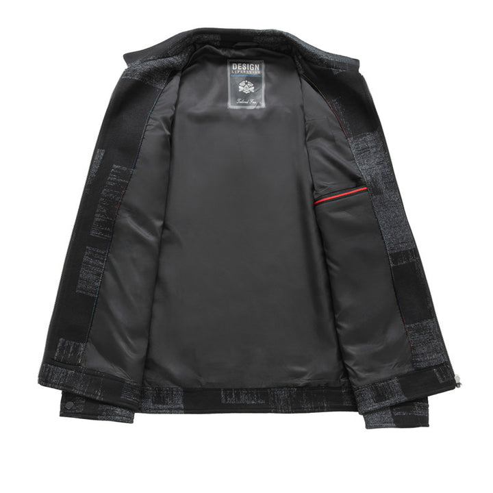 Men's Structured Zip Shirt Jacket made of Wool Blend with Flap Chest Pockets Mune Fashion