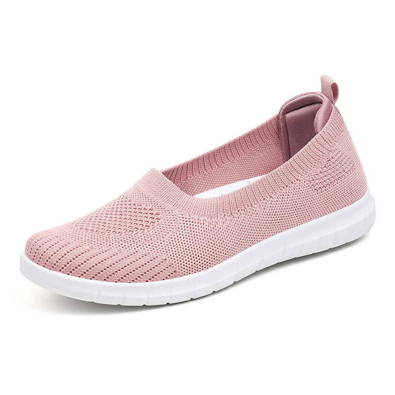 Women’s breathable knitted ballerina slippers with seamless sock entry, orthopedic memory insole, and flexible EVA outsole Mune Fashion