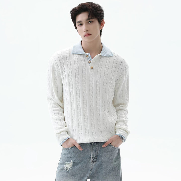 Men's Fashionable Knit Sweater with Textured Design Mune Fashion