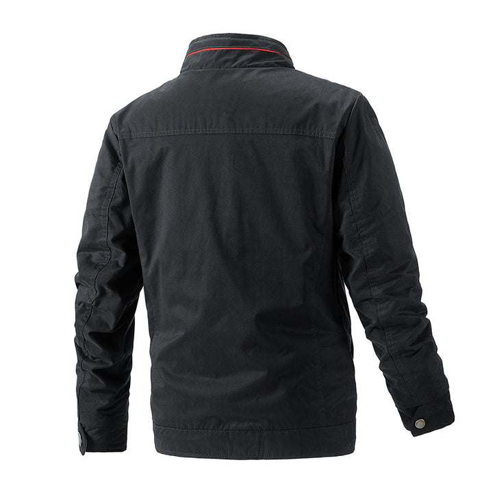 Men's Lightweight Water-Repellent Zip Jacket with Stand Collar and Contrasting Lining Mune Fashion