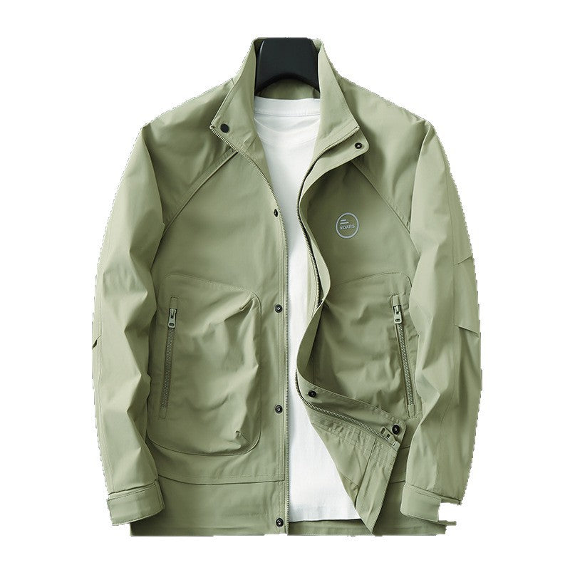 Men's Lightweight Technical Softshell Transition Jacket with Stand-up Collar and Concealed Zipper Placket Mune Fashion