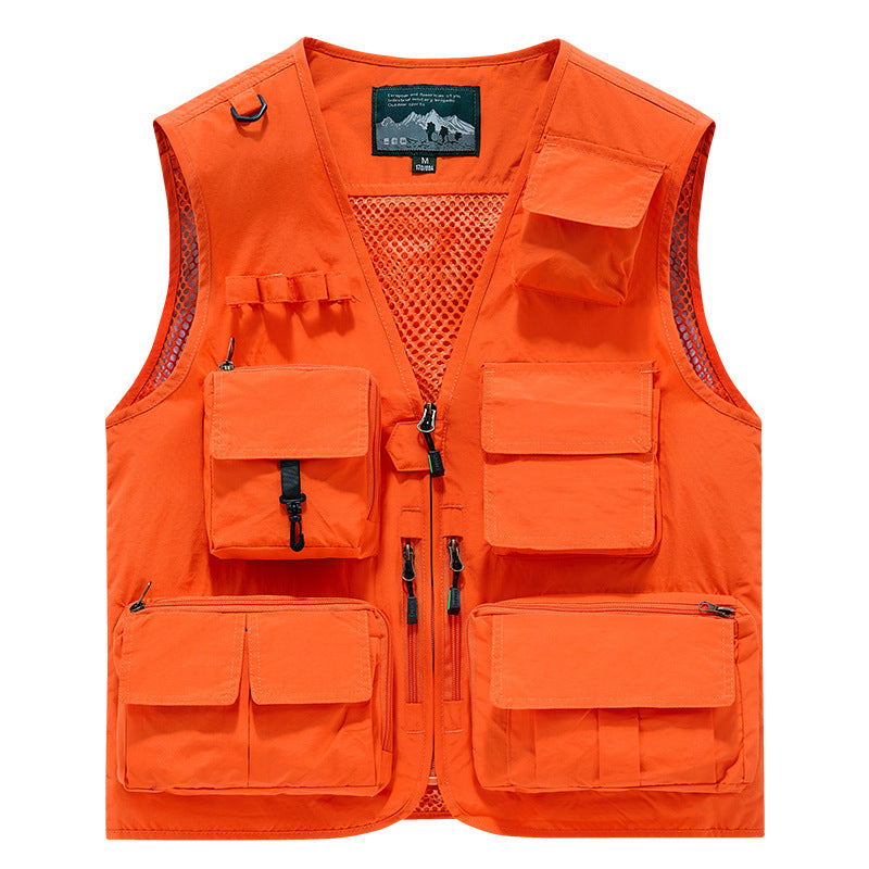 Men's Multifunctional Outdoor Vest with Numerous Pockets