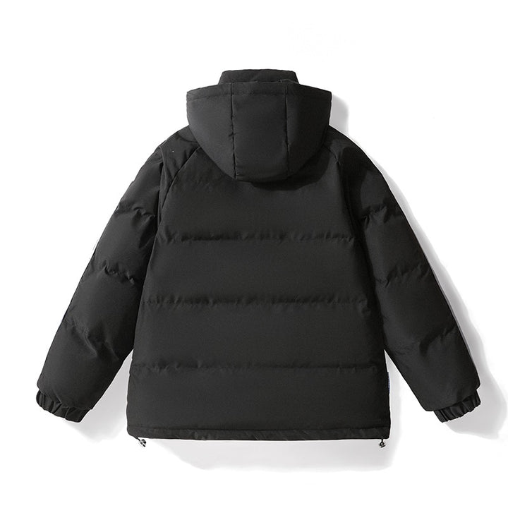 Men's Quilted Hooded Jacket with Contrast Stripes on the Sleeves Mune Fashion