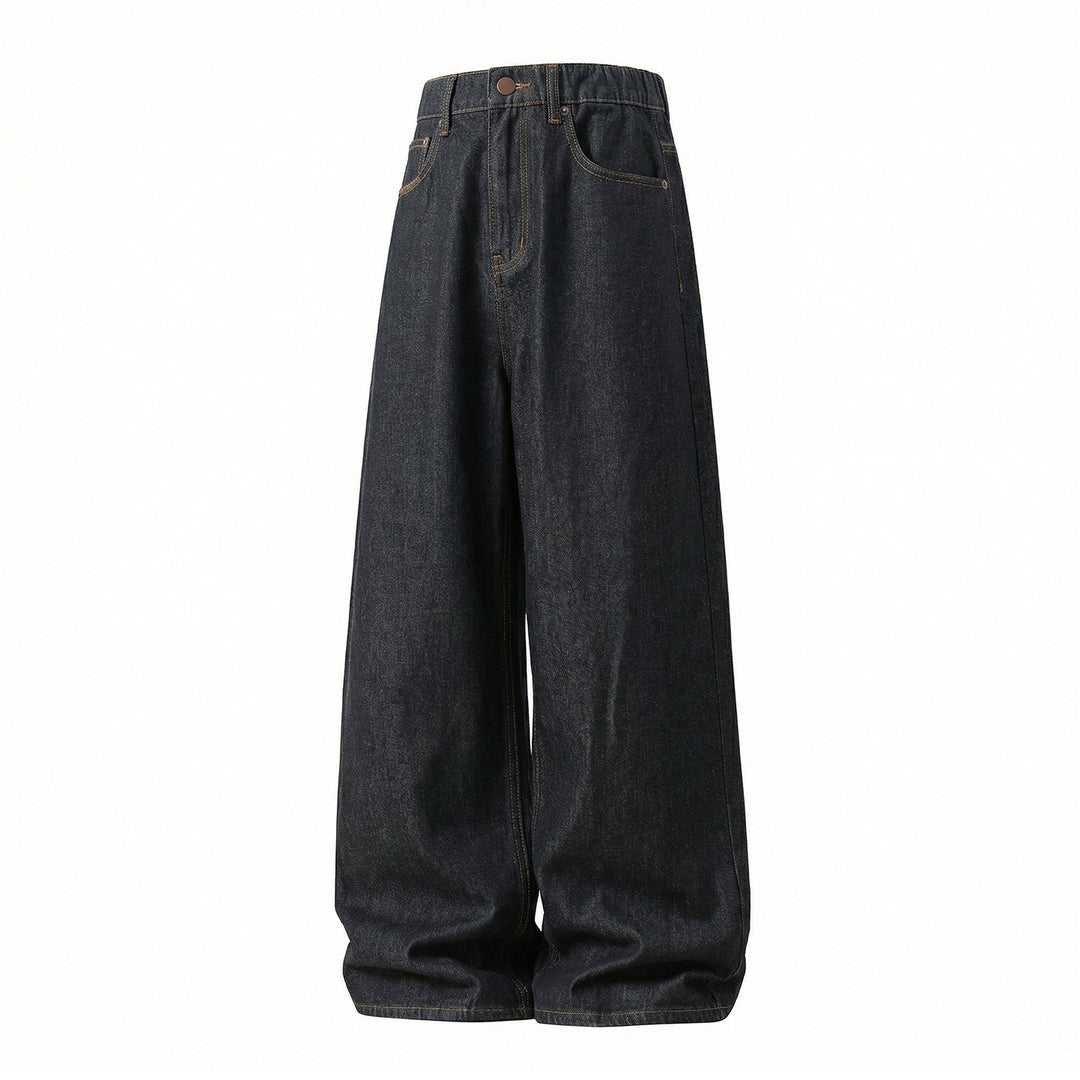 Women Extra Wide High-Waist Denim Palazzo Pants with High Waist and Clean Look Mune Fashion