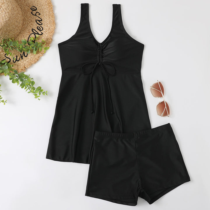 Ladies Tankini Set with Fashionable Floral Print and Ruffles Mune Fashion