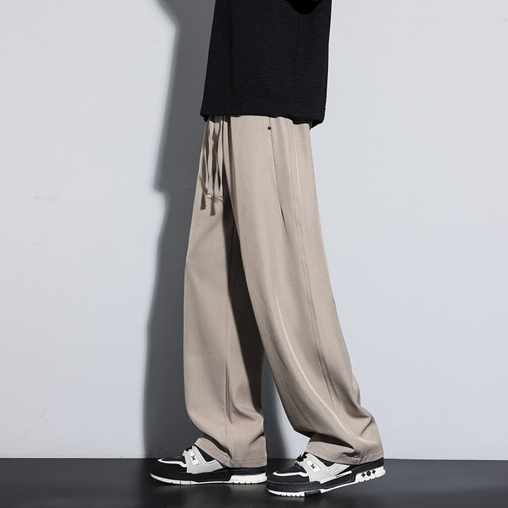 Women's Wide Palazzo Trousers with High Elastic Waistband & Drawstring Mune Fashion