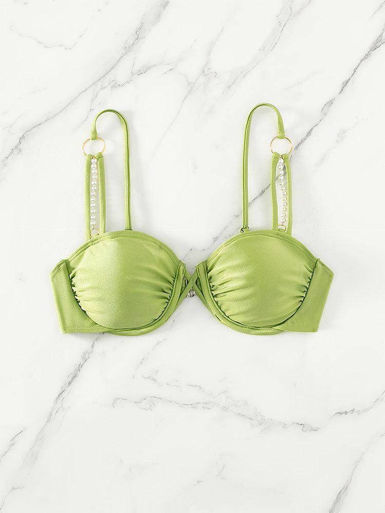 Women's bikini top with elegant pearl details Mune Fashion