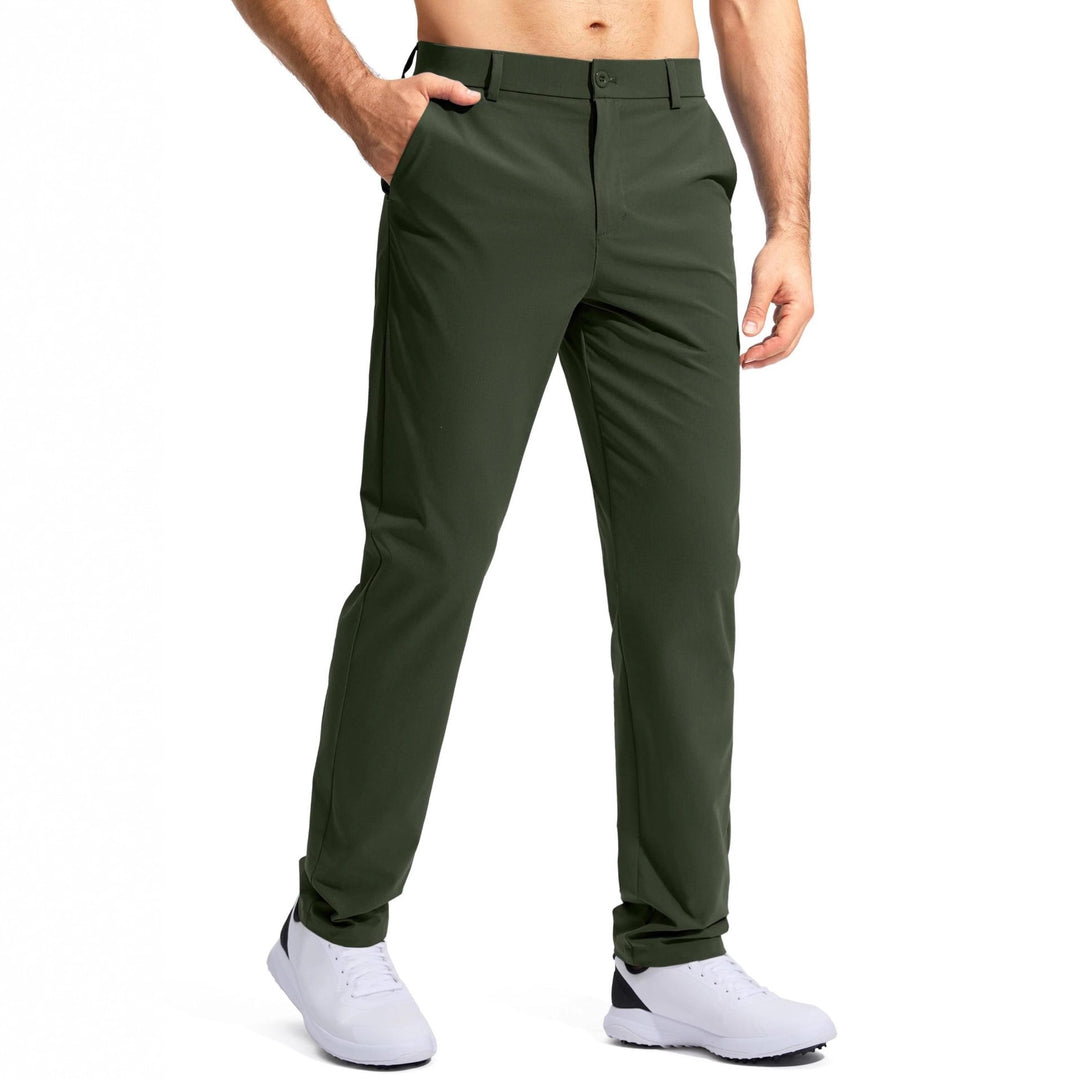 Men's elastic golf twill pants with straight cut, wrinkle-free material and concealed zipper pocket Mune Fashion
