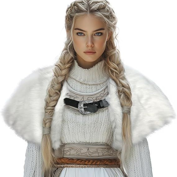 Women's Short Faux Fur Shoulder Cape with Bolero-Like Silhouette Mune Fashion