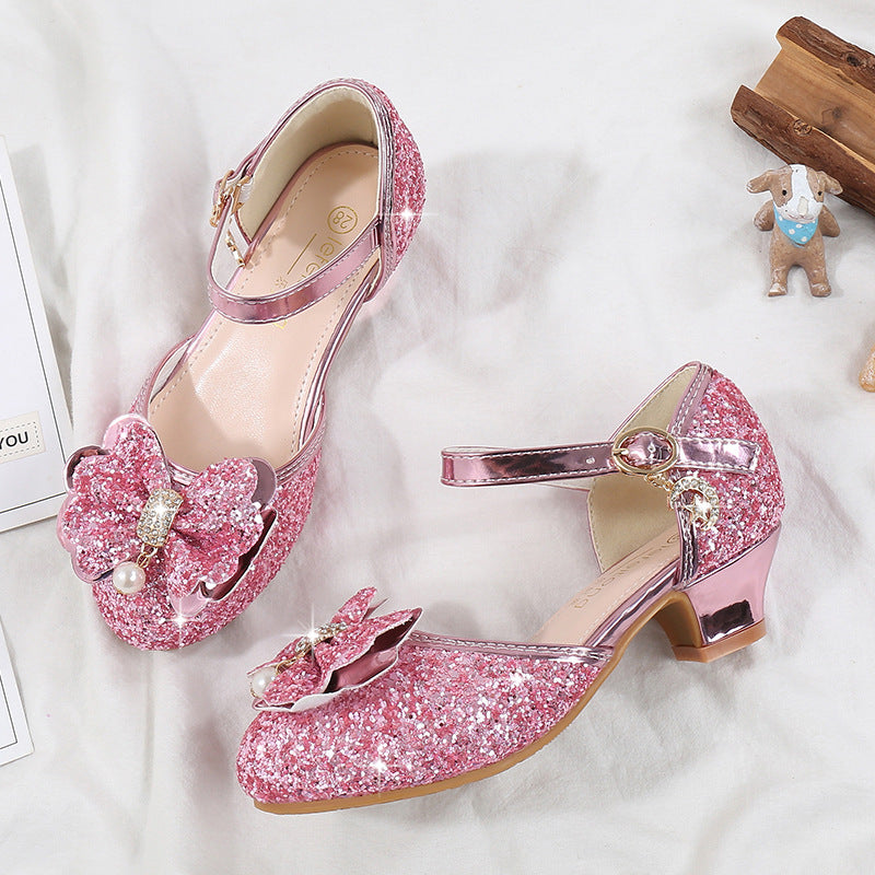 Girl Ballerina Shoes with Sparkling Floral Motif Mune Fashion
