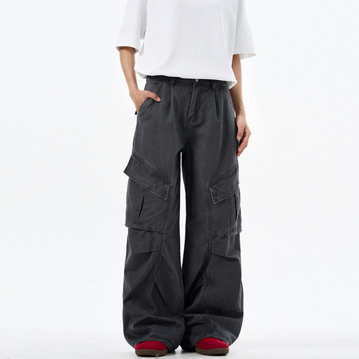 Men's wide technical multi-pocket cargo pants in palazzo cut Mune Fashion