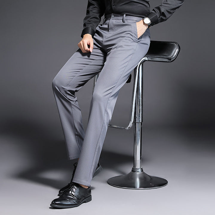 Men's Modern Cut Business Trousers with Crease, Stretch and Easy Care Blend Fabric Mune Fashion