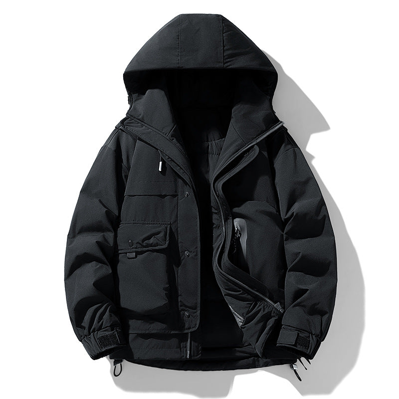 Men's padded hooded field jacket with multifunction pockets Drune