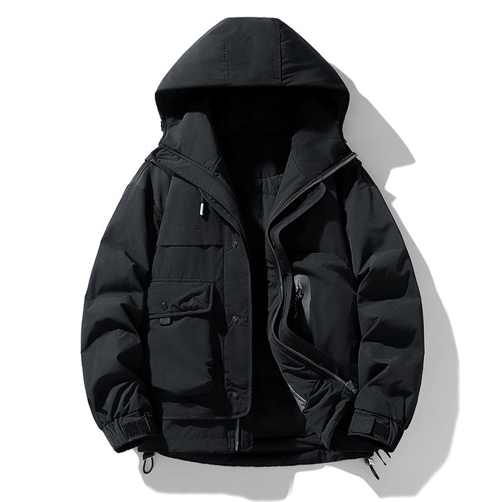 Men's padded hooded field jacket with multifunction pockets Drune