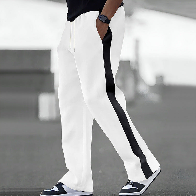Men's loose-fitting jogging pants with contrast side stripes, elastic waistband and drawstring Mune Fashion