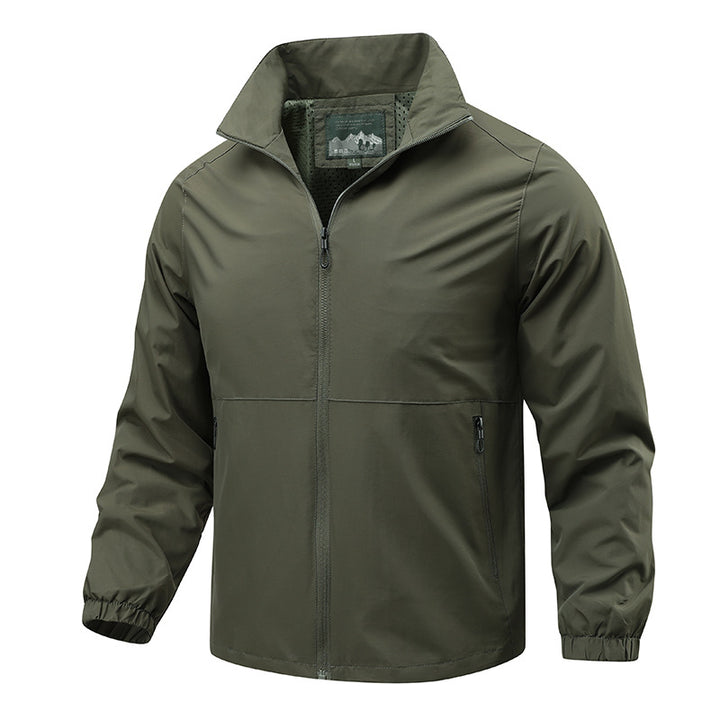 Men's lightweight windproof transitional jacket with high collar and zipper Mune Fashion